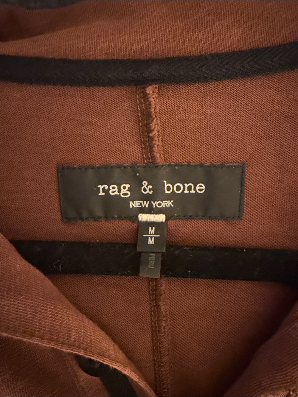 rag & bone Men's Rust-Brown Polo Shirt - Picture 2 of 4